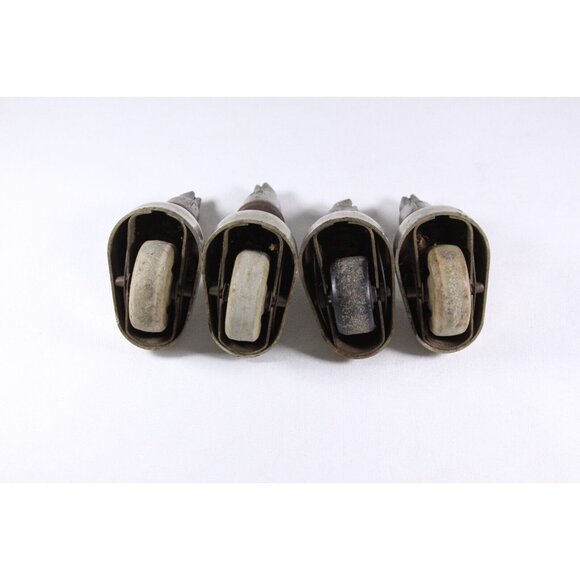 Vintage art deco caster wheels, mcm reclaimed office chair swivel casters - Picture 6 of 8